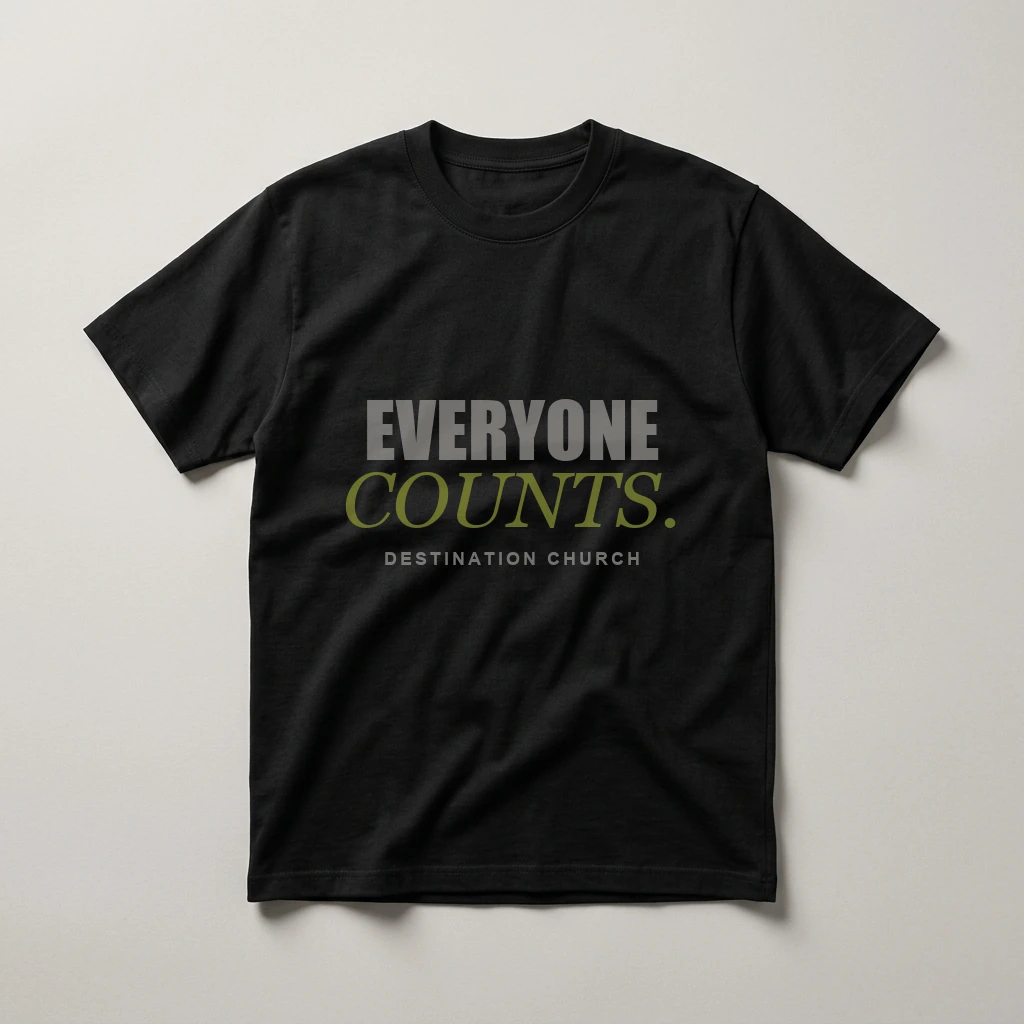 Everyone Counts black t-shirt concept